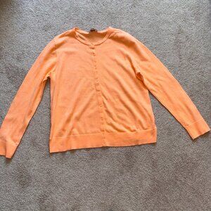 LOFT Orange Sherbet Lightweight Cotton Cardigan XL